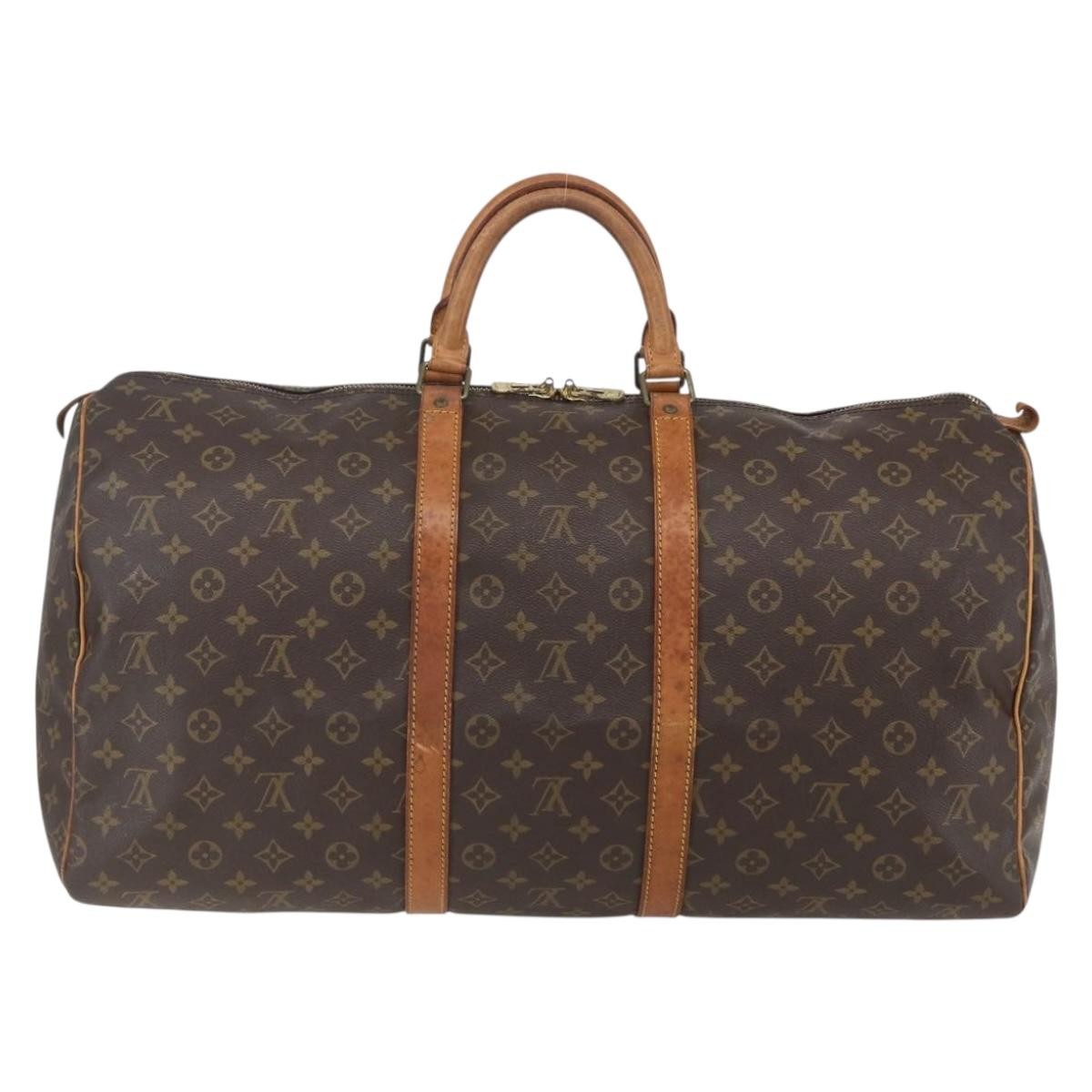Louis Vuitton Keepall Bag Monogram Canvas Brown Canvas Travel Bag Bag (Authentic Pre-Loved)