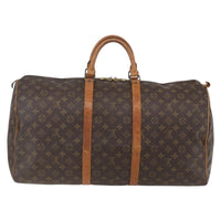 Louis Vuitton Keepall Bag Monogram Canvas Brown Canvas Travel Bag Bag (Authentic Pre-Loved)