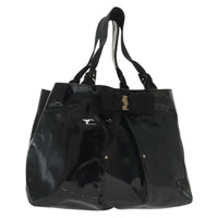 Salvatore Ferragamo Vala Tote Patent Leather Black Patent_Leather Tote Bag Bag (Authentic Pre-Loved)