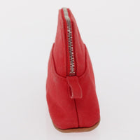 Hermes Bolide Travel Pouch Canvas Red Canvas Clutche & Pouche Bag (Authentic Pre-Loved)