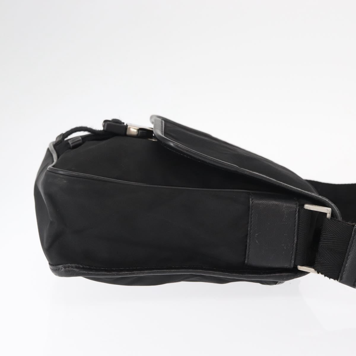 Prada Logo Flap Messenger Bag Tessuto Black Nylon Shoulder Bag Bag (Authentic Pre-Loved)