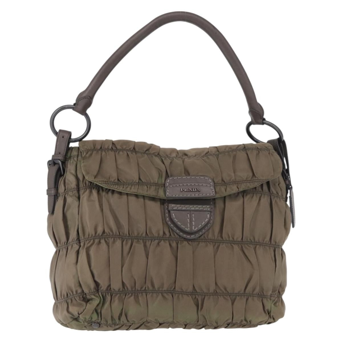 Prada Gaufre Convertible Hobo Tessuto Gray Nylon Shoulder Bag Bag (Pre-Loved)