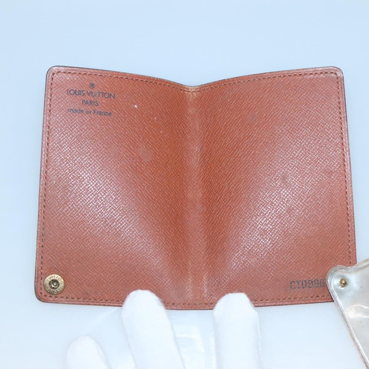 Louis Vuitton Porte Cartes Pression Card Case Monogram Canvas Brown Canvas Card Holders Accessory (Authentic Pre-Loved)