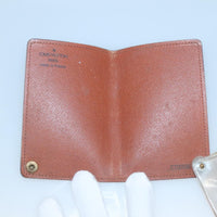 Louis Vuitton Porte Cartes Pression Card Case Monogram Canvas Brown Canvas Card Holders Accessory (Authentic Pre-Loved)