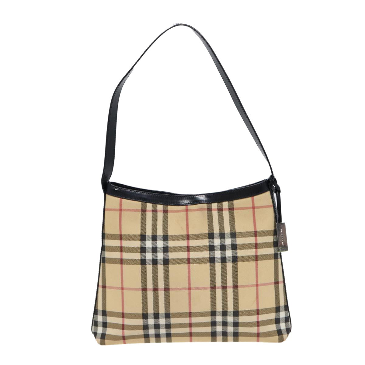 Burberry Nova Check Shoulder Bag Canvas And Leather Beige Canvas Shoulder Bag Bag (Authentic Pre-Loved)