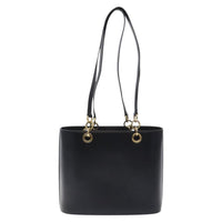 Salvatore Ferragamo Vintage Tote Bag Leather Black Leather Tote Bag Bag (Authentic Pre-Loved)
