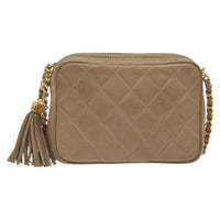Chanel Vintage Diamond Cc Camera Bag Quilted Leather Beige Leather Shoulder Bag Bag (Pre-Loved)
