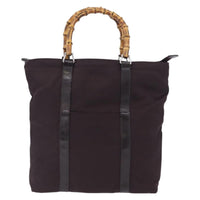 Gucci Bamboo Tote Bag Canvas Purple Canvas Tote Bag Bag (Authentic Pre-Loved)