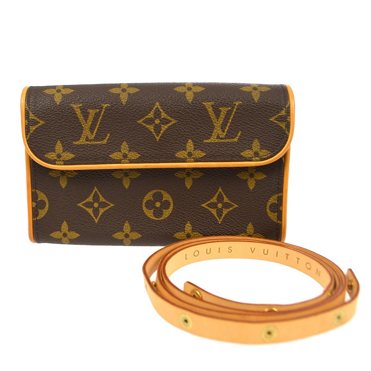 Louis Vuitton Florentine Waist Bag Monogram Canvas Brown Canvas Clutche & Pouche Bag (Authentic Pre-Loved)