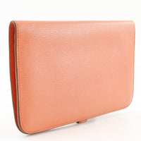 Hermes Dogon Duo Combined Wallet Leather Pink Leather Wallets Accessory (Authentic Pre-Loved)