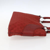 Gucci Vintage Ring Tote Gg Canvas With Leather Red Canvas Handbag (Authentic Pre-Loved)
