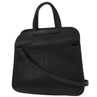Hermes Halzan Bag Clemence Black Leather Tote Bag Bag (Authentic Pre-Loved)