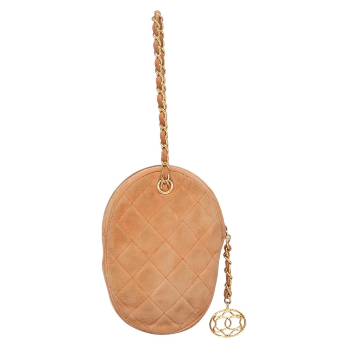 Chanel Vintage Clutch Suede Orange Suede Clutche & Pouche Bag (Pre-Loved)