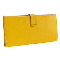 Hermes Bearn Wallet Epsom Yellow Leather Wallets Accessory (Authentic Pre-Loved)