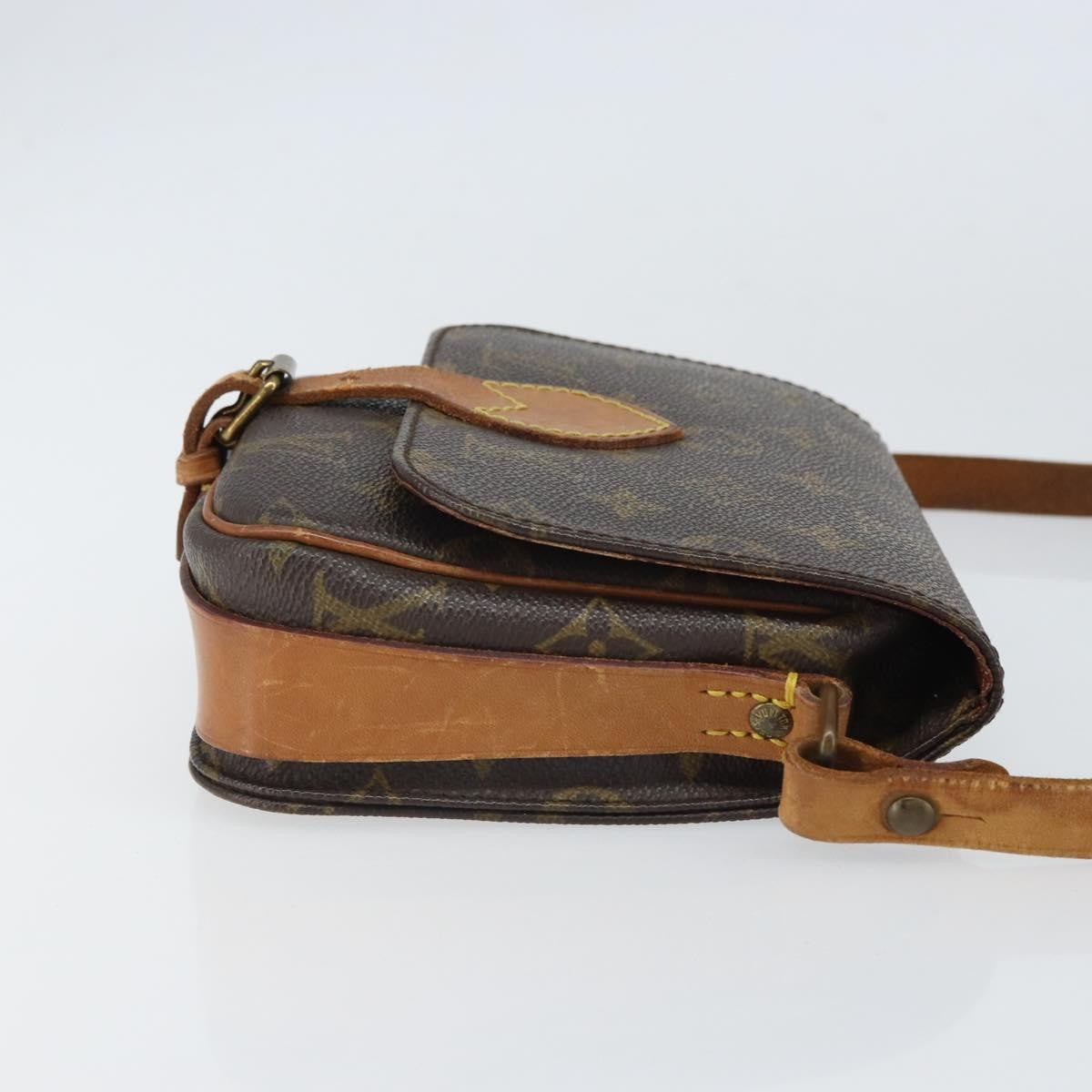 Louis Vuitton Cartouchiere Handbag Monogram Canvas Brown Canvas Shoulder Bag Bag (Authentic Pre-Loved)