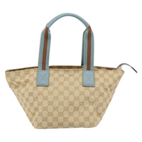 Gucci Web Zip Tote Gg Canvas Beige Canvas Tote Bag Bag (Authentic Pre-Loved)