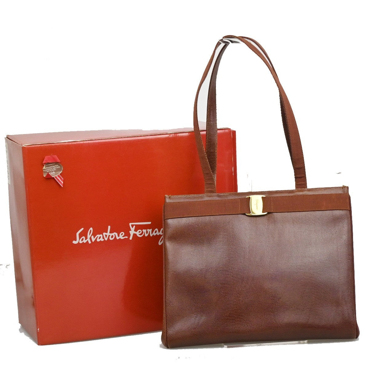 Salvatore Ferragamo Salvatore Ferragamo Vara Shoulder Bag Leather Brown Leather Shoulder Bag Bag (Pre-Loved)