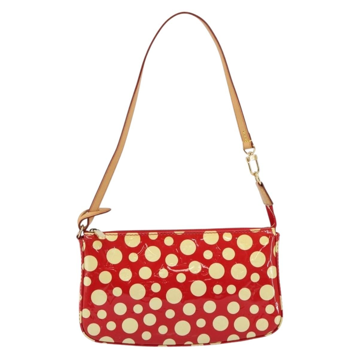 Louis Vuitton Pochette Accessoires Yayoi Kusama Painted Dots Monogram Vernis Red Patent_Leather Clutche & Pouche Bag (Authentic Pre-Loved)