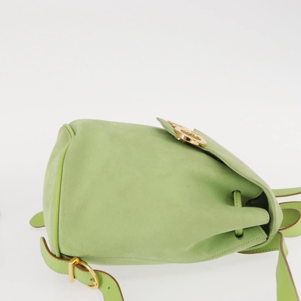 Salvatore Ferragamo Gancini Backpack Suede Green Suede Backpack Bag (Authentic Pre-Loved)