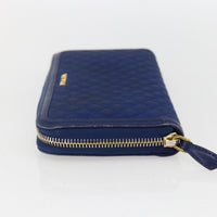 Prada Zip Around Organizer Wallet Saffiano Leather With Applique Blue Leather Wallets Accessory (Authentic Pre-Loved)