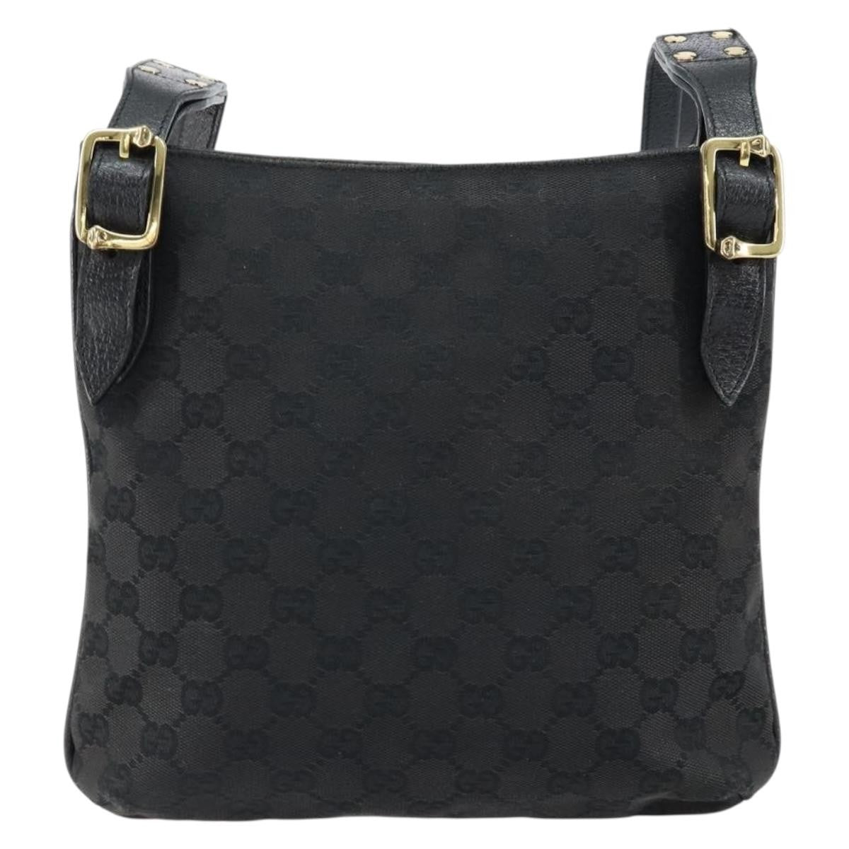 Gucci Vintage Shoulder Bag Monogram Canvas Black Canvas Shoulder Bag Bag (Pre-Loved)