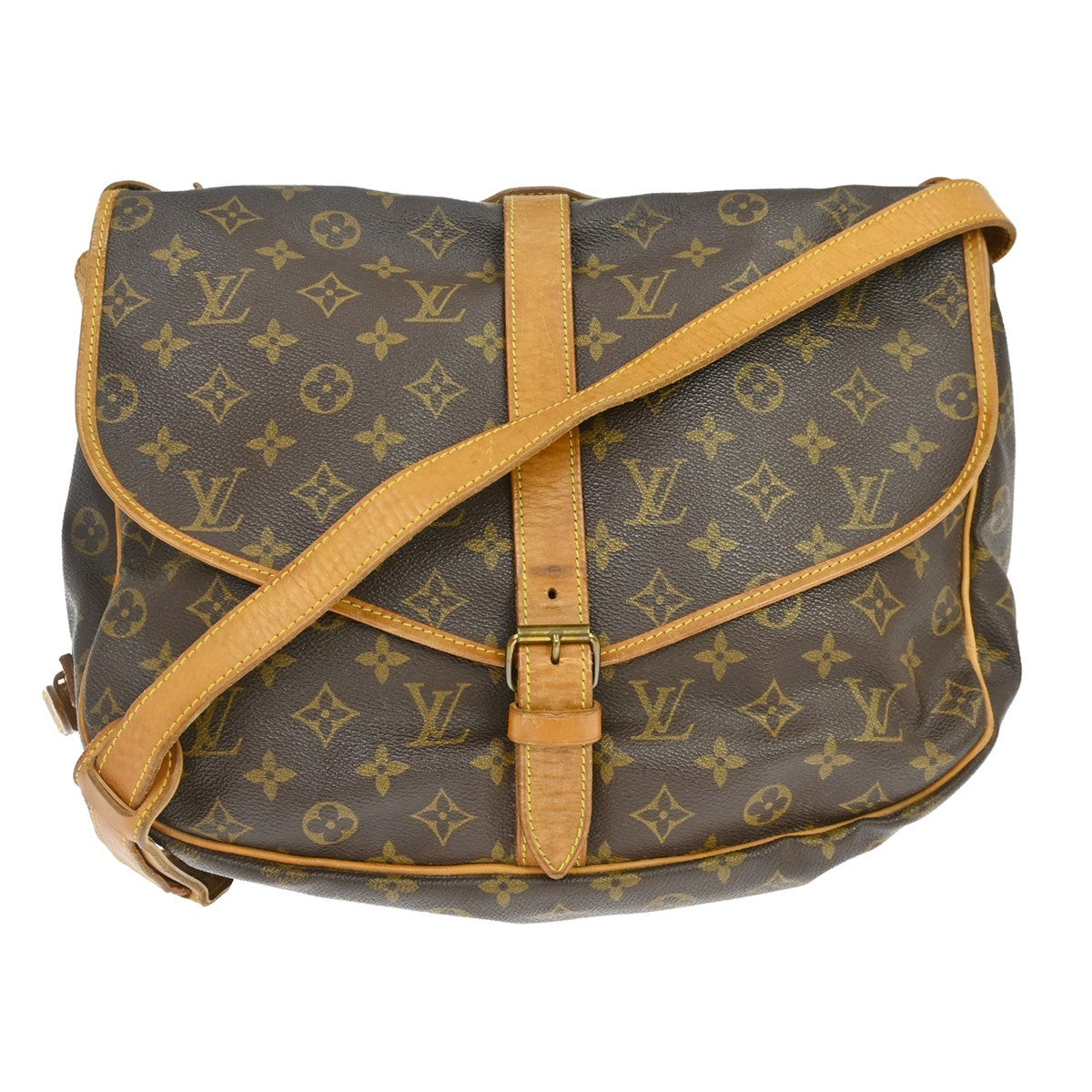Louis Vuitton Louis Vuitton Saumur Handbag Monogram Canvas Brown Canvas Shoulder Bag Bag (Authentic Pre-Loved)