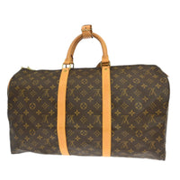 Louis Vuitton Keepall Bag Monogram Canvas Brown Canvas Travel Bag Bag (Authentic Pre-Loved)