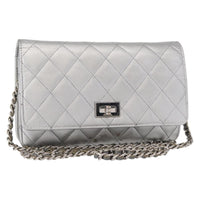 Chanel Reissue 2.55 Wallet On Chain Quilted Lambskin Silver Leather Shoulder Bag Bag (Pre-Loved)