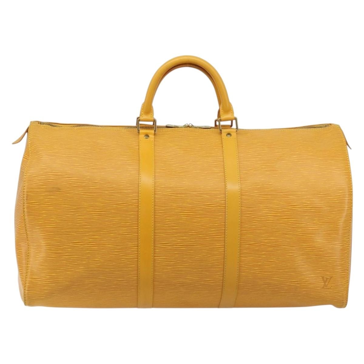 Louis Vuitton Keepall Bag Epi Leather Yellow Leather Travel Bag Bag (Pre-Loved)