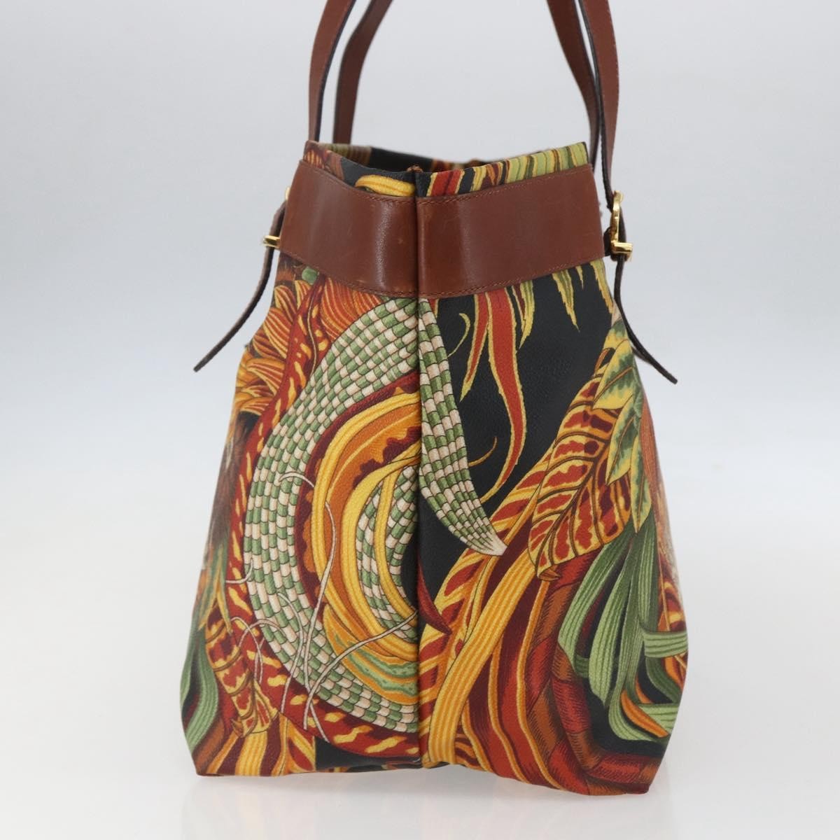 Salvatore Ferragamo Flower Tote Canvas Multicolour Pvc Tote Bag Bag (Authentic Pre-Loved)