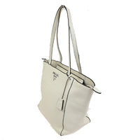 Prada Vintage Tote Leather White Leather Tote Bag Bag (Authentic Pre-Loved)