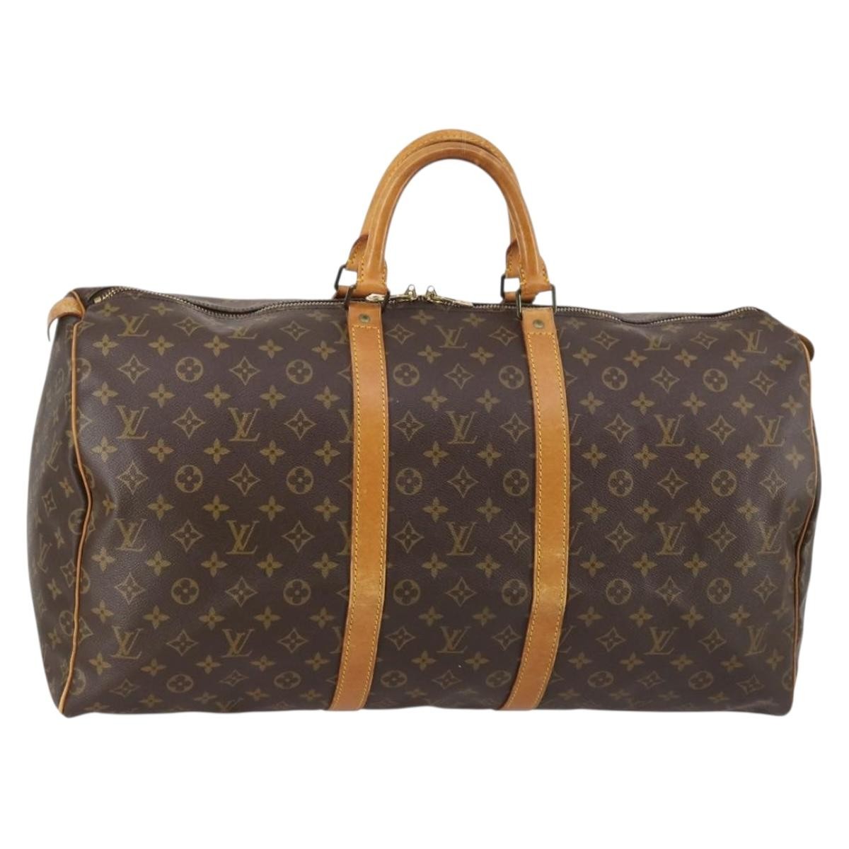 Louis Vuitton Keepall Bag Monogram Canvas Brown Canvas Travel Bag Bag (Authentic Pre-Loved)