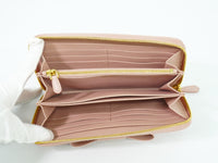 Prada Bow Zip Around Wallet Saffiano Leather Pink Leather Wallets Accessory (Authentic Pre-Loved)