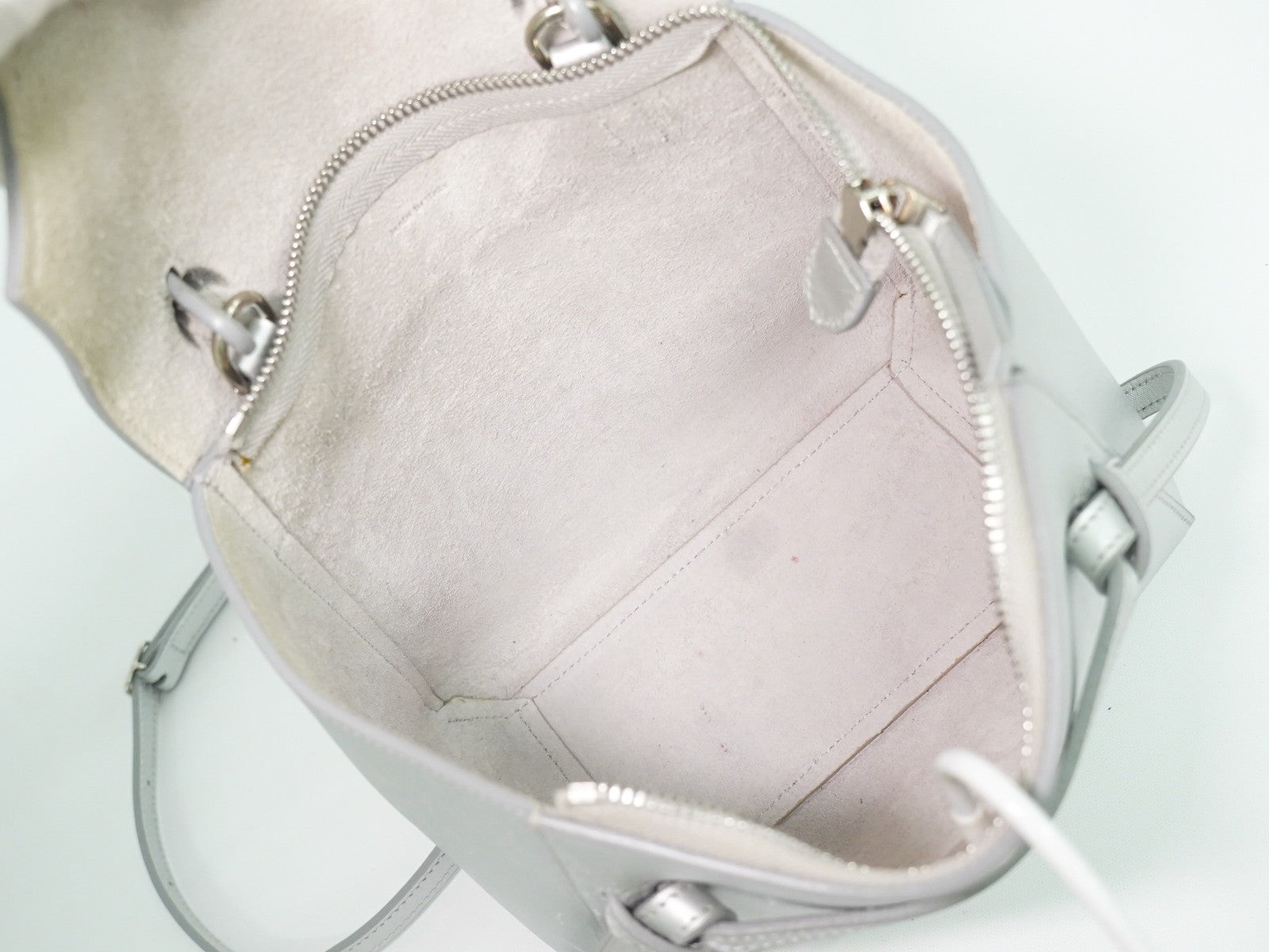 Celine Belt Bag Textured Leather Silver Leather Handbag (Authentic Pre-Loved)