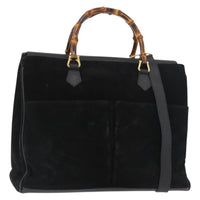 Gucci Bamboo Tote Bag Suede Black Suede Tote Bag Bag (Authentic Pre-Loved)