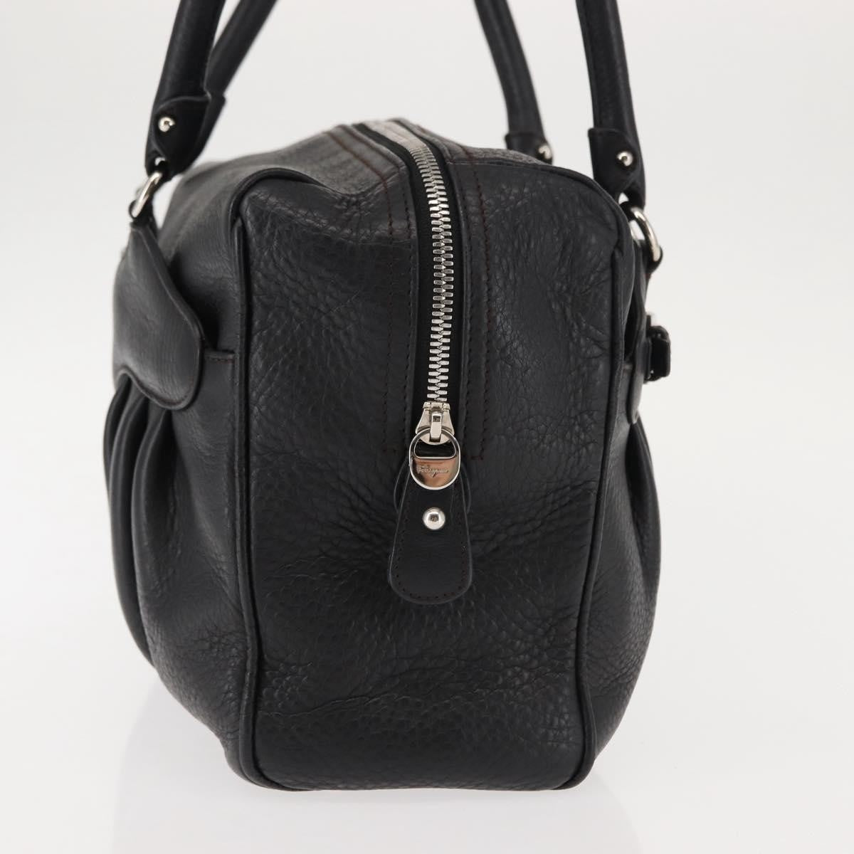 Salvatore Ferragamo Gancini Buckle Shoulder Bag Leather Black Leather Shoulder Bag Bag (Authentic Pre-Loved)