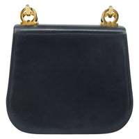Salvatore Ferragamo Gancini Shoulder Bag Leather Navy Leather Shoulder Bag Bag (Authentic Pre-Loved)