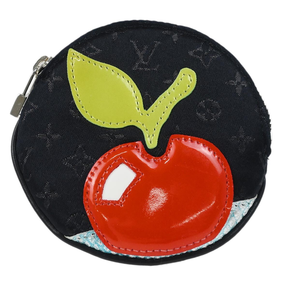 Louis Vuitton Round Coin Purse Limited Edition Monogram Silk Black Silk Wallets Accessory (Authentic Pre-Loved)
