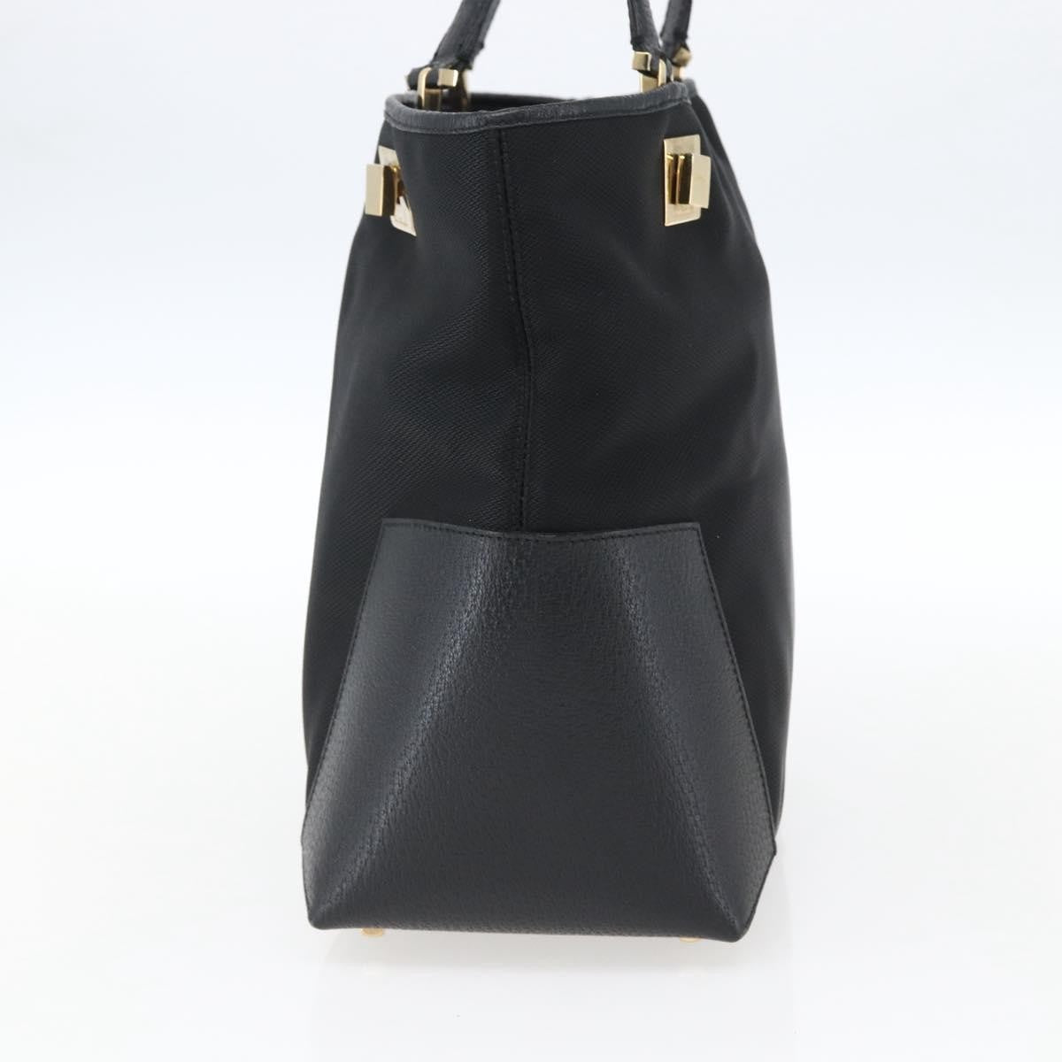 Salvatore Ferragamo Tote Bag Canvas Black Canvas Tote Bag Bag (Authentic Pre-Loved)