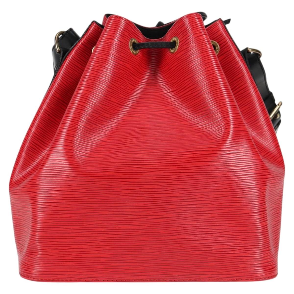 Louis Vuitton Bicolor Petit Noe Handbag Epi Leather Red Leather Shoulder Bag Bag (Authentic Pre-Loved)