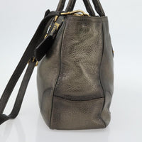 Prada Braided Handle Open Tote Vitello Daino Gold Leather Tote Bag Bag (Authentic Pre-Loved)