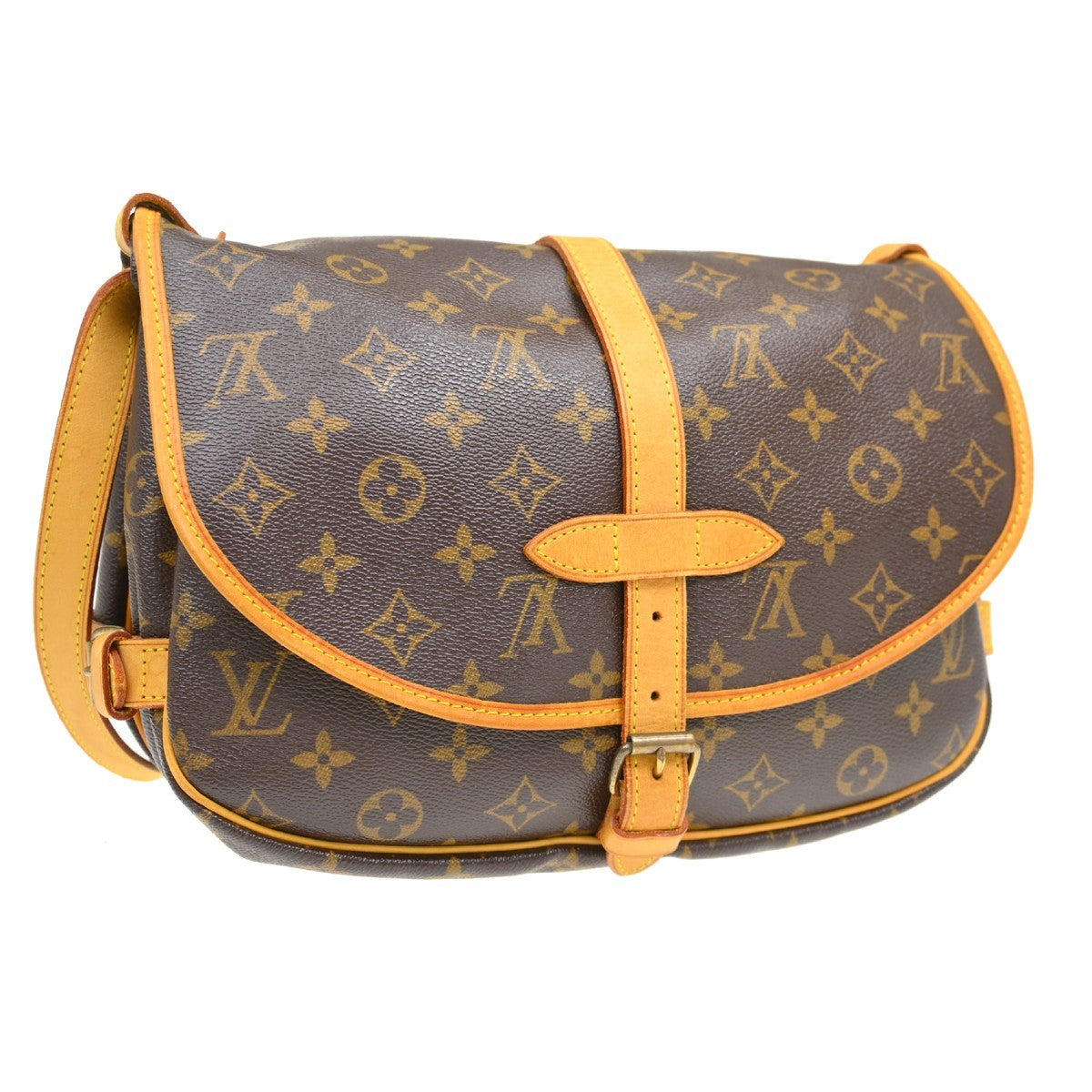 Louis Vuitton Louis Vuitton Saumur Handbag Monogram Canvas Brown Canvas Shoulder Bag Bag (Pre-Loved)