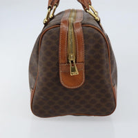 Celine Vintage Macadam Boston Bag Canvas Brown Canvas Handbag (Authentic Pre-Loved)