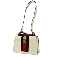 Gucci Sylvie Shoulder Bag Leather White Leather Shoulder Bag Bag (Authentic Pre-Loved)