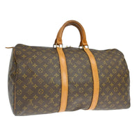 Louis Vuitton Keepall Bag Monogram Canvas Brown Canvas Travel Bag Bag (Pre-Loved)