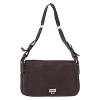 Salvatore Ferragamo Gancini Shoulder Bag Leather Brown Leather Shoulder Bag Bag (Authentic Pre-Loved)