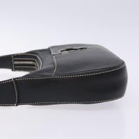 Salvatore Ferragamo Gancini Shoulder Bag Leather Black Leather Shoulder Bag Bag (Authentic Pre-Loved)