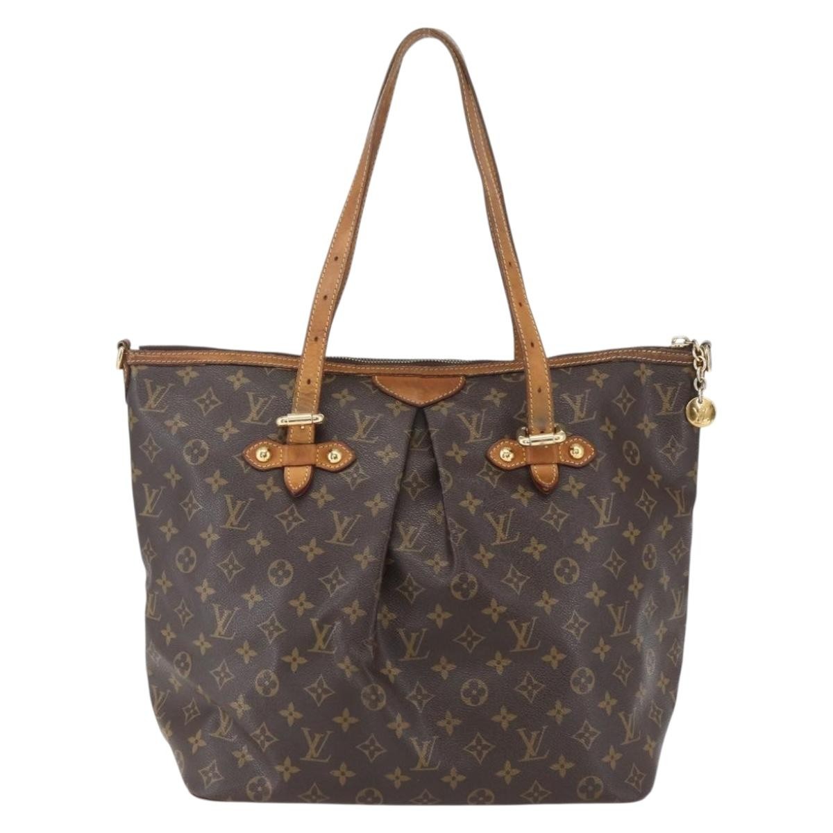 Louis Vuitton Palermo Handbag Monogram Canvas Brown Canvas Tote Bag Bag (Authentic Pre-Loved)