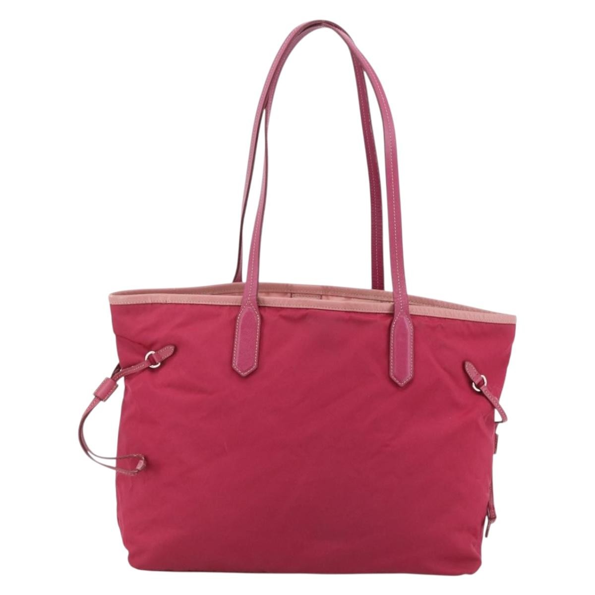 Prada Vintage Tote Tessuto Pink Nylon Tote Bag Bag (Authentic Pre-Loved)