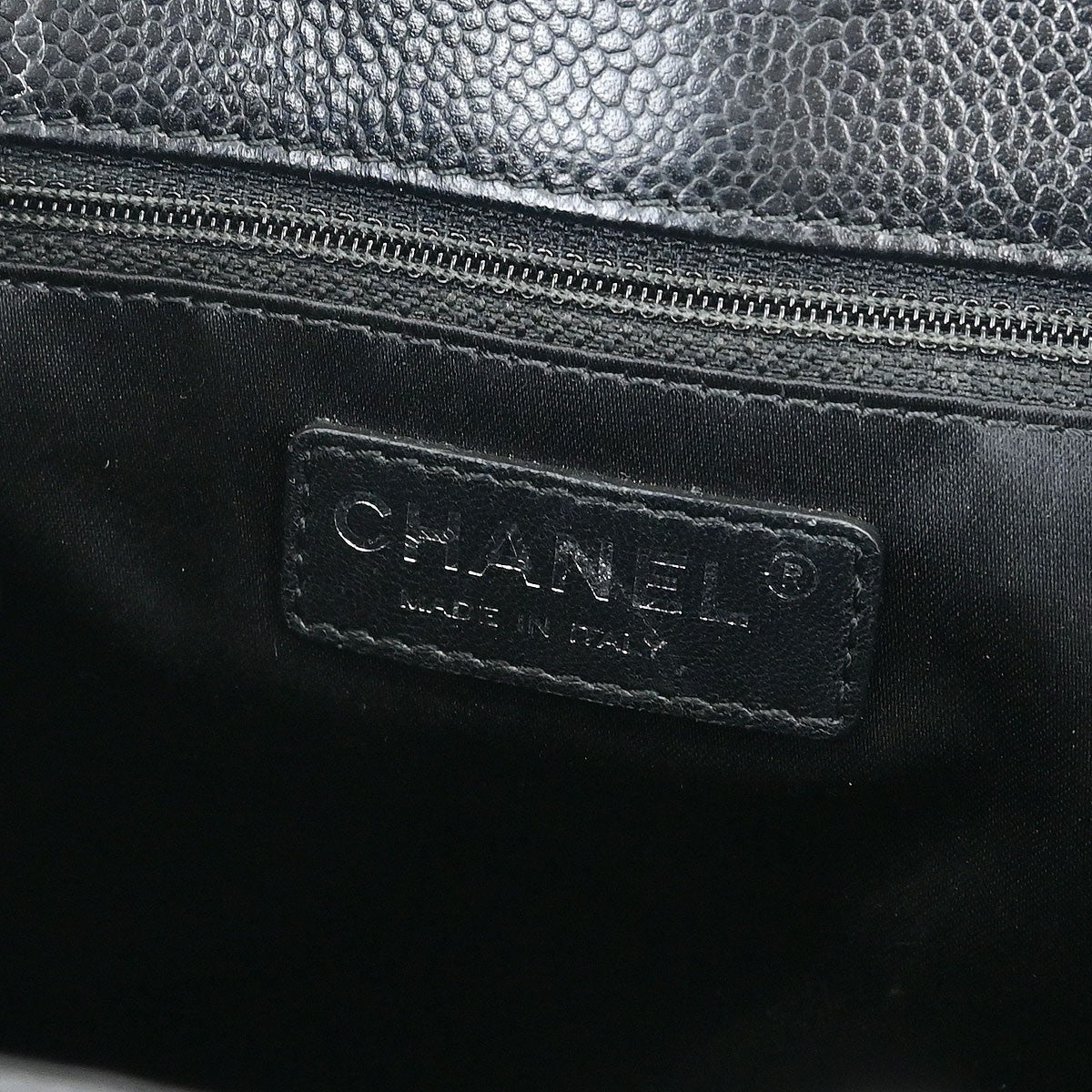 Chanel Petite Shopping Tote Quilted Caviar Black Leather Tote Bag Bag (Pre-Loved)